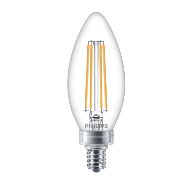 Bombillo LED PHILIPS E12 Classic 4.5w 500lm CRI80 2700k [WW] Clear - 60Hz [No Dimmable]