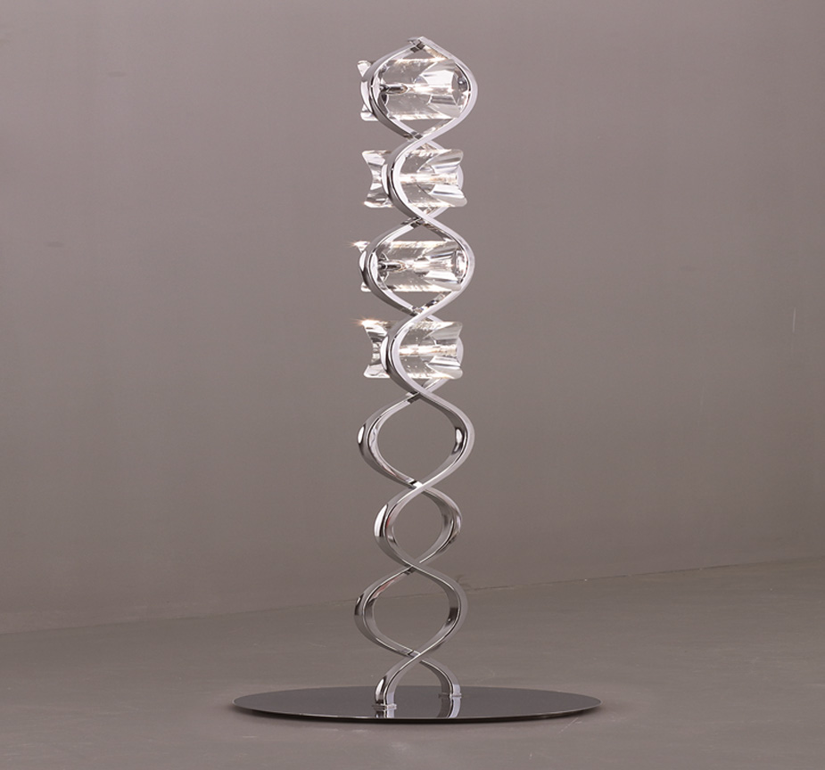 Luminaria de Piso con Base Cromado y Cuerpo de Cristal IP20 120v/60Hz