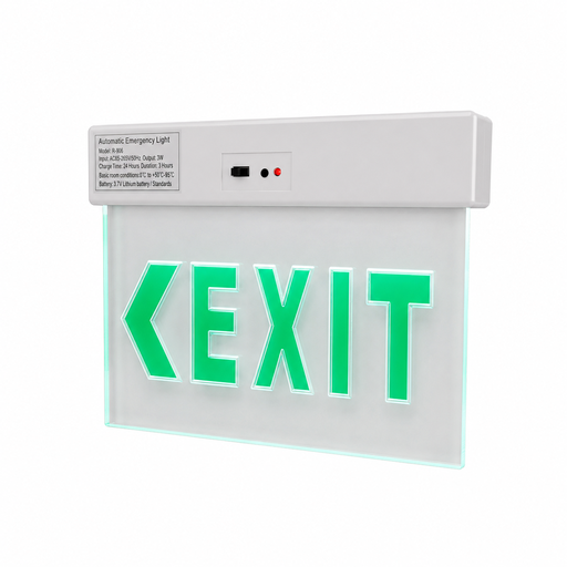 [63830] Luminaria de Emergencia de Salida EXIT LED 3w Verde, AC85-265v /60Hz, Charge Time: 24hours Duration: + 3hours