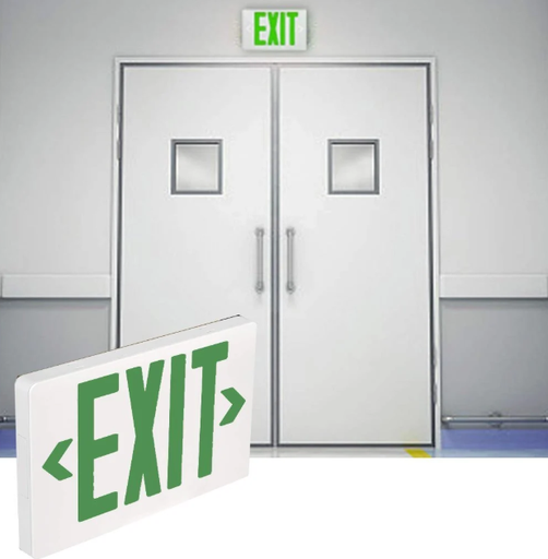 [63830] Señalización EXIT LED con Rotulo Verde 3w, AC85-265v /60Hz, Charge Time: 24hours Duration: + 3hours