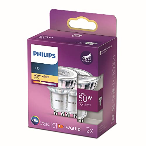[929001266461] Bombillo LED PHILIPS GU10 6W 400 Lumens 3000K Dimeable CRI80 ángulo de apertura 35º 120v/60hz