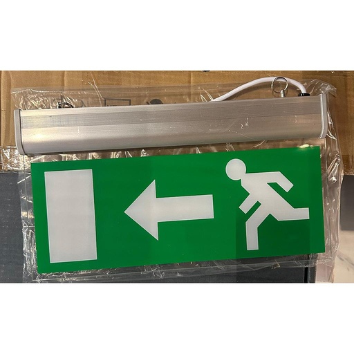 [905E-GY] Luminaria de Evacuación Verde de Superficie con 120 Minutos de Bateria L37cm W3.5cm H22cm LED 6000K 120v/60Hz