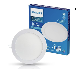 [929002322001] Panel LED de Empotrar PHILIPS Redondo Blanco 4000K 1300lm 18W 8" IP20 110v/60Hz