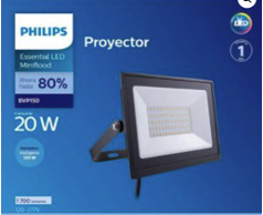 [108370044] Reflector LED PHILIPS 20W 1880 lumenes IP65 3000K 110-277V 50/60Hz